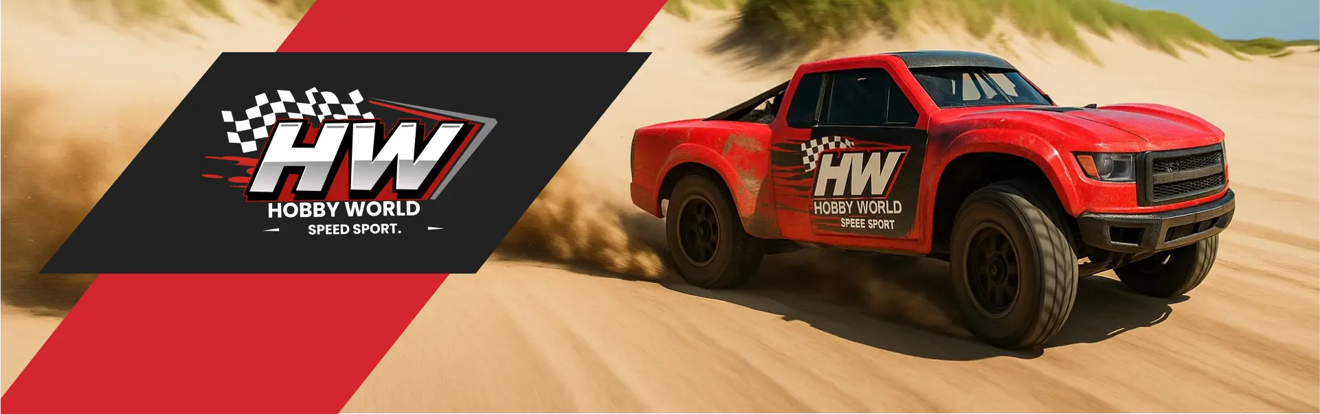 High-performance RC car speeding across desert sands in Qatar and the Gulf region
