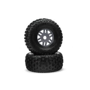 1/7 dBoots Fortress Front/Rear 2.4/3.3 Pre-Mounted Tires, 17mm Hex, Gunmetal (2)- ARA550069