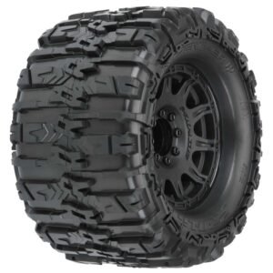 إطارات Trencher بقوة 1/8 حصان مجهزة بحزام F/R 3.8" مركبة 17 ملم بلاك رايد (2)-Pro-Line Racing - PRO1015510