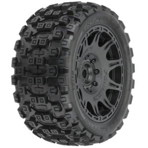 1/6 Badlands MX57 Front/Rear 5.7” Tires Mounted on Raid 8x48 Removable 24mm Hex Wheels (2): Black-Pro-Line Racing - PRO1019811