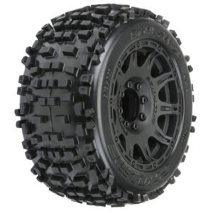 Pro-Line Racing 1/8 Badlands F/R 3.8" MT Tires Mounted 17mm Black Raid (2)-PRO117810